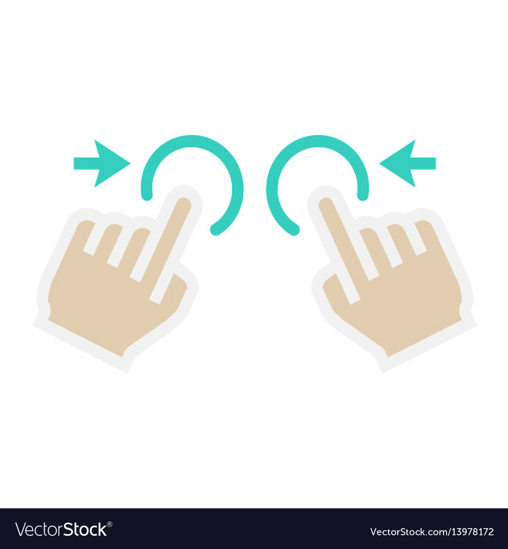 Two hand zoom out flat icon touch and gesture Vector Image