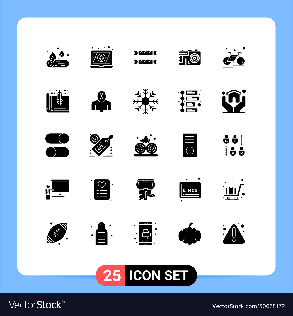 User interface pack 25 basic solid glyphs
