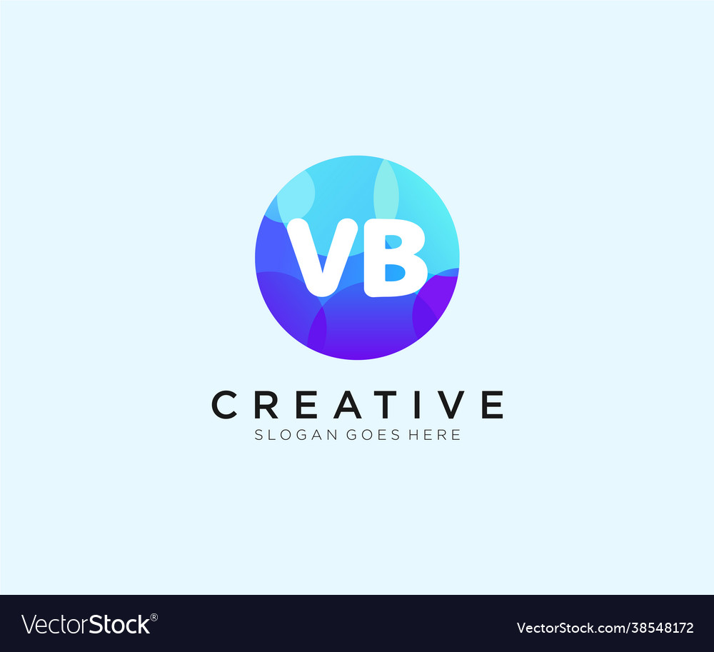 Vb initial logo with colorful circle template vector image Vb initial logo with colorful circle template