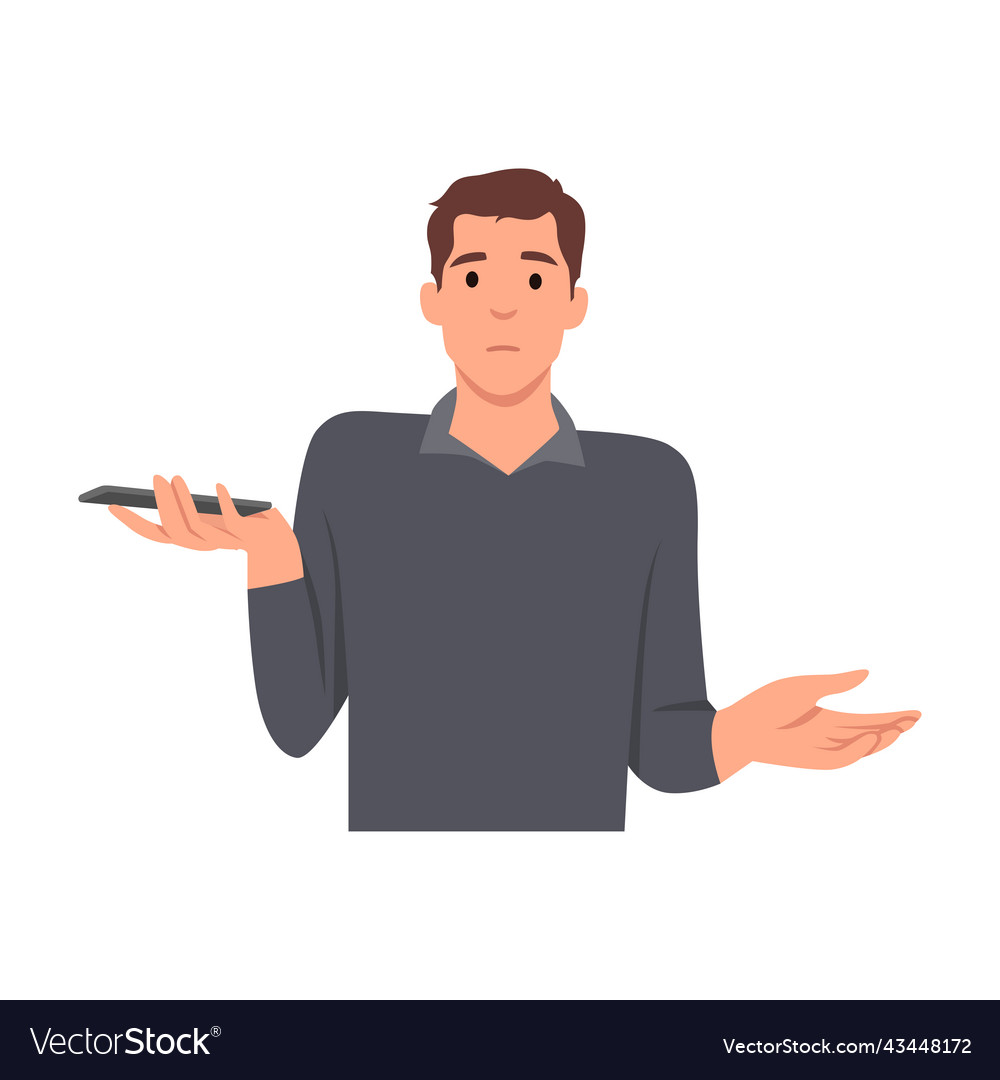 Young man doing gesture oops sorry Royalty Free Vector Image