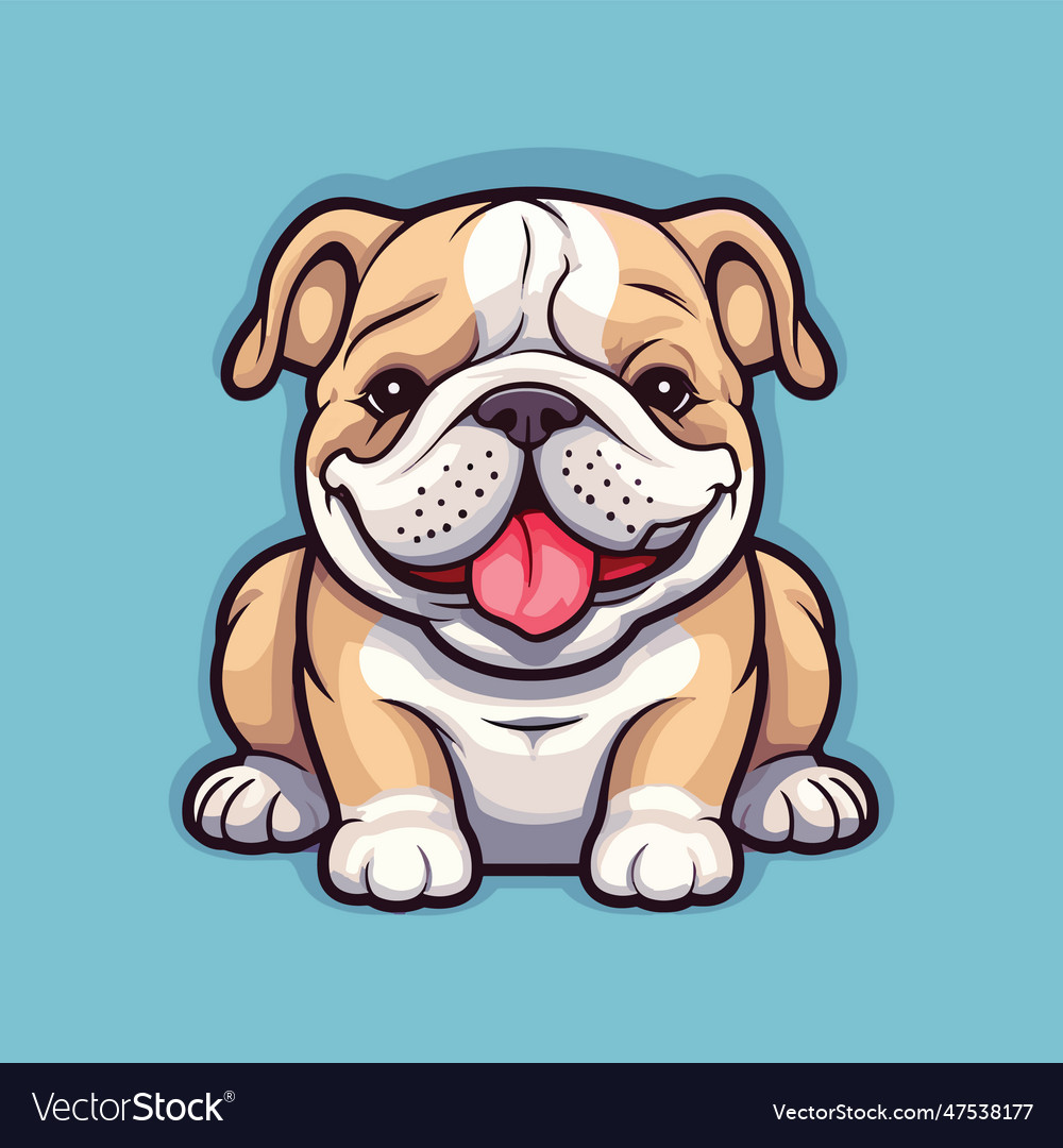 Bulldog cute cartoon character