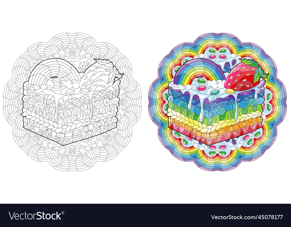 Decorative cake pattern on a patterned round