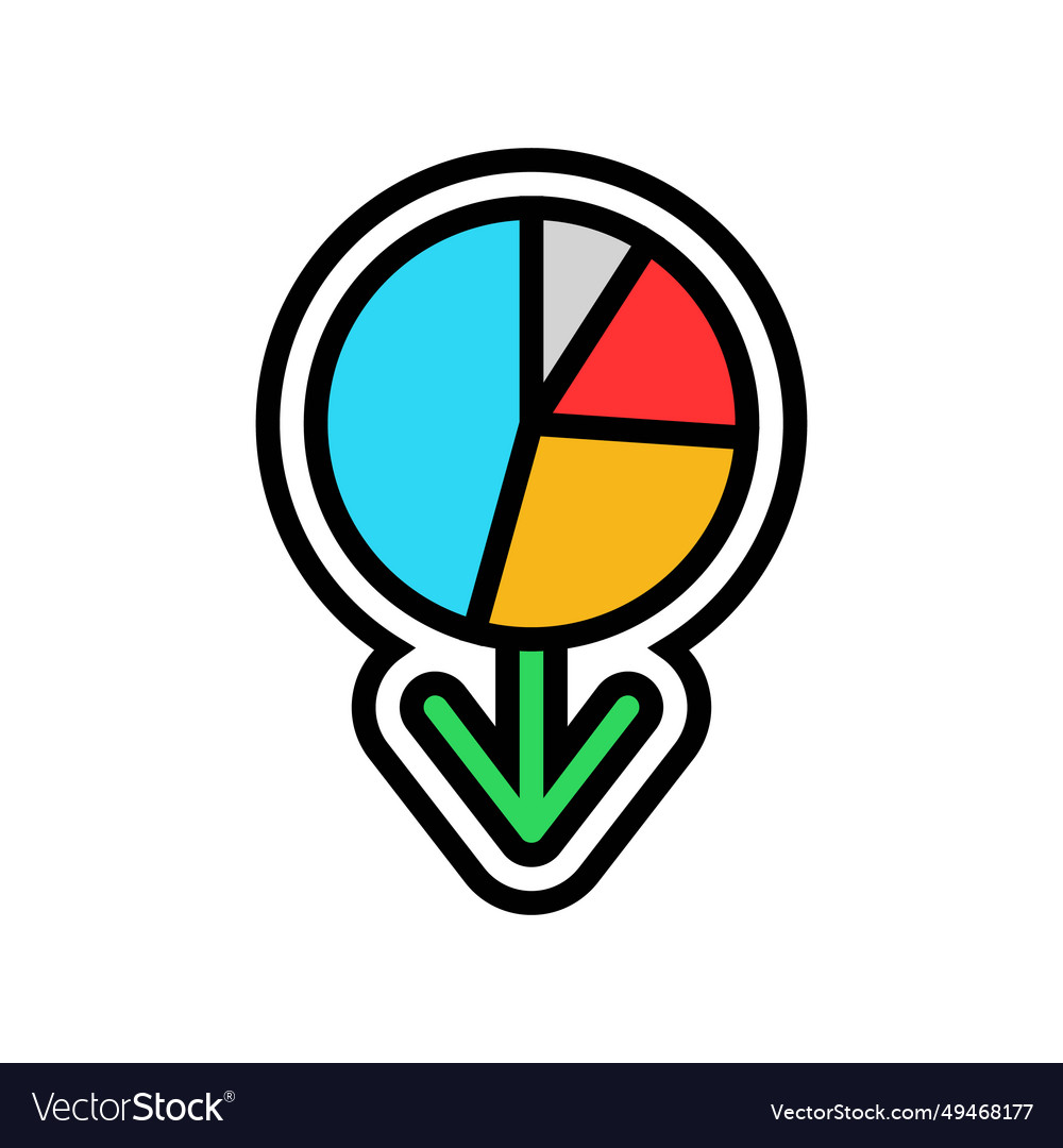 Diagram loading statistical data color icon vector image Diagram loading statistical data color icon