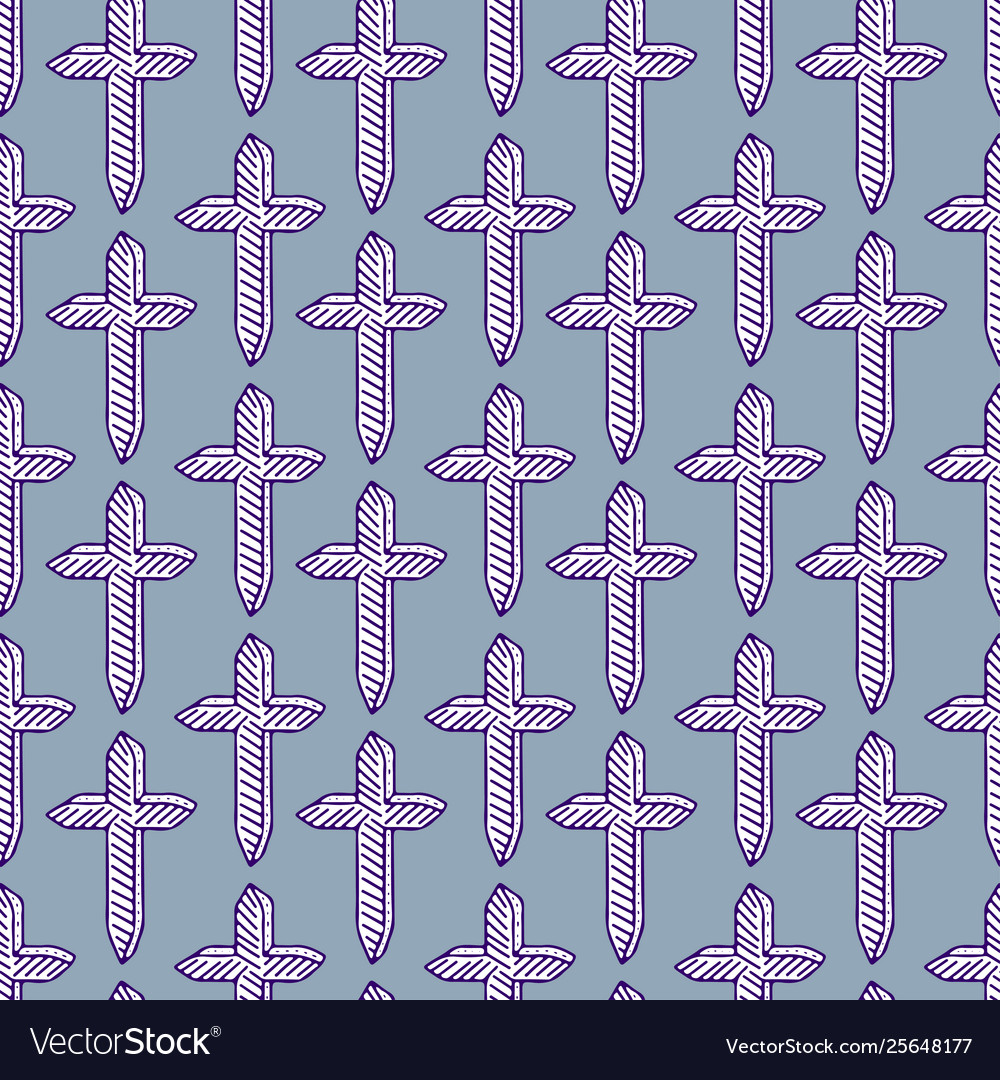 Doodle crosses pattern fashion seamless Royalty Free Vector