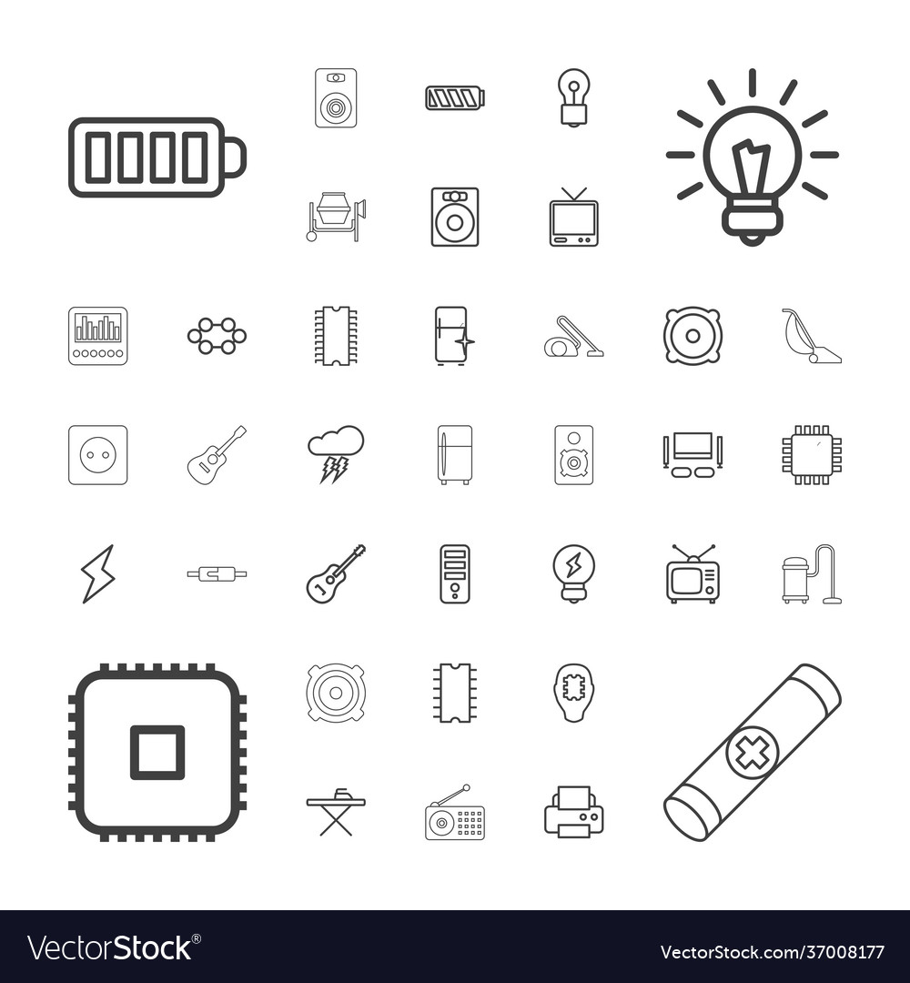 Electrical icons Royalty Free Vector Image - VectorStock