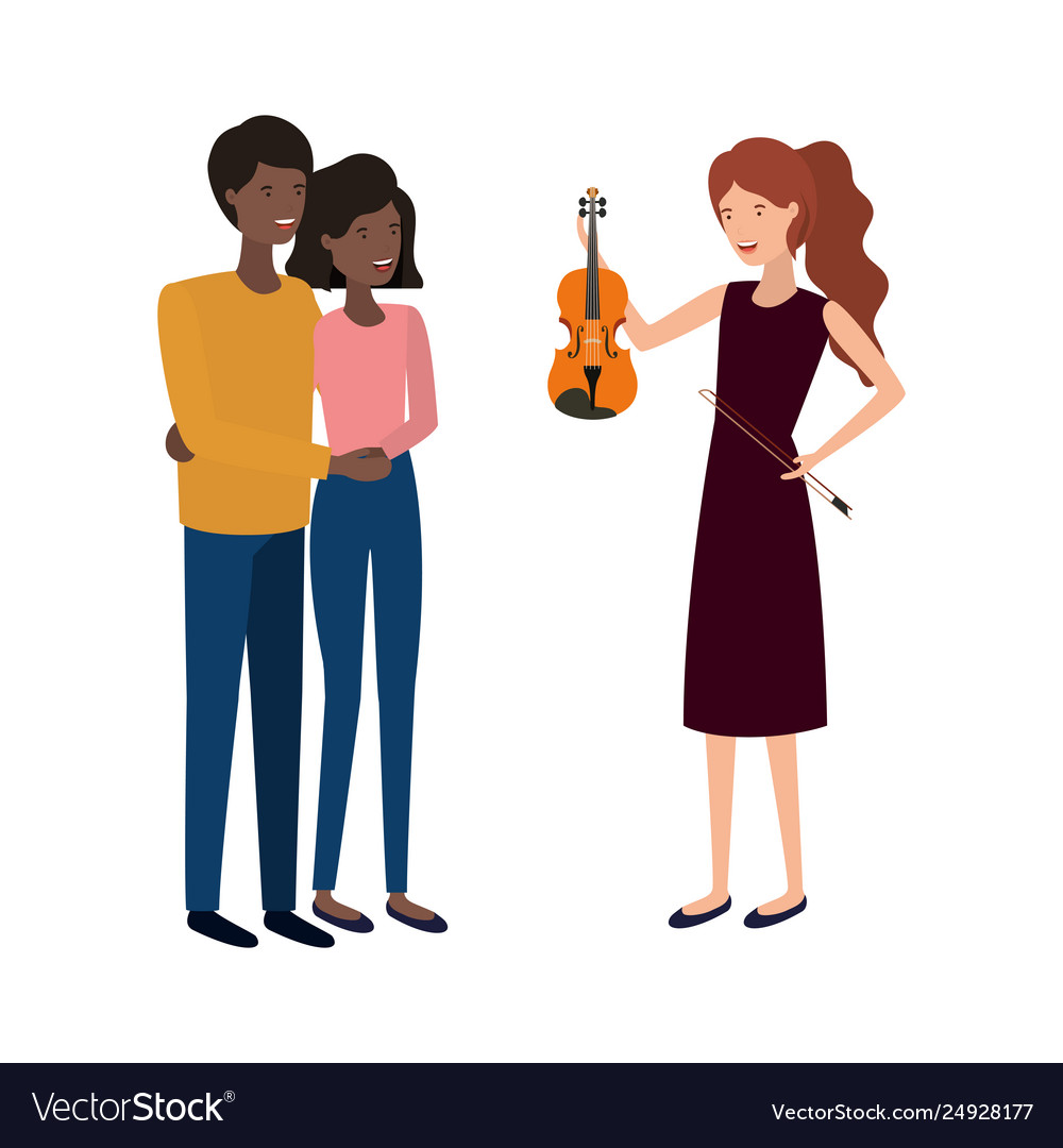 Group people with musical instrument Royalty Free Vector