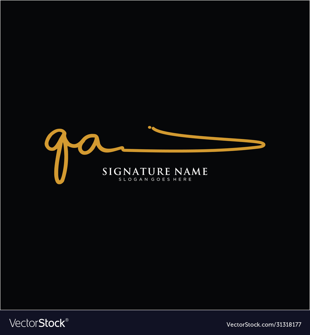 Letter qa signature logo template vector image Letter qa signature logo template