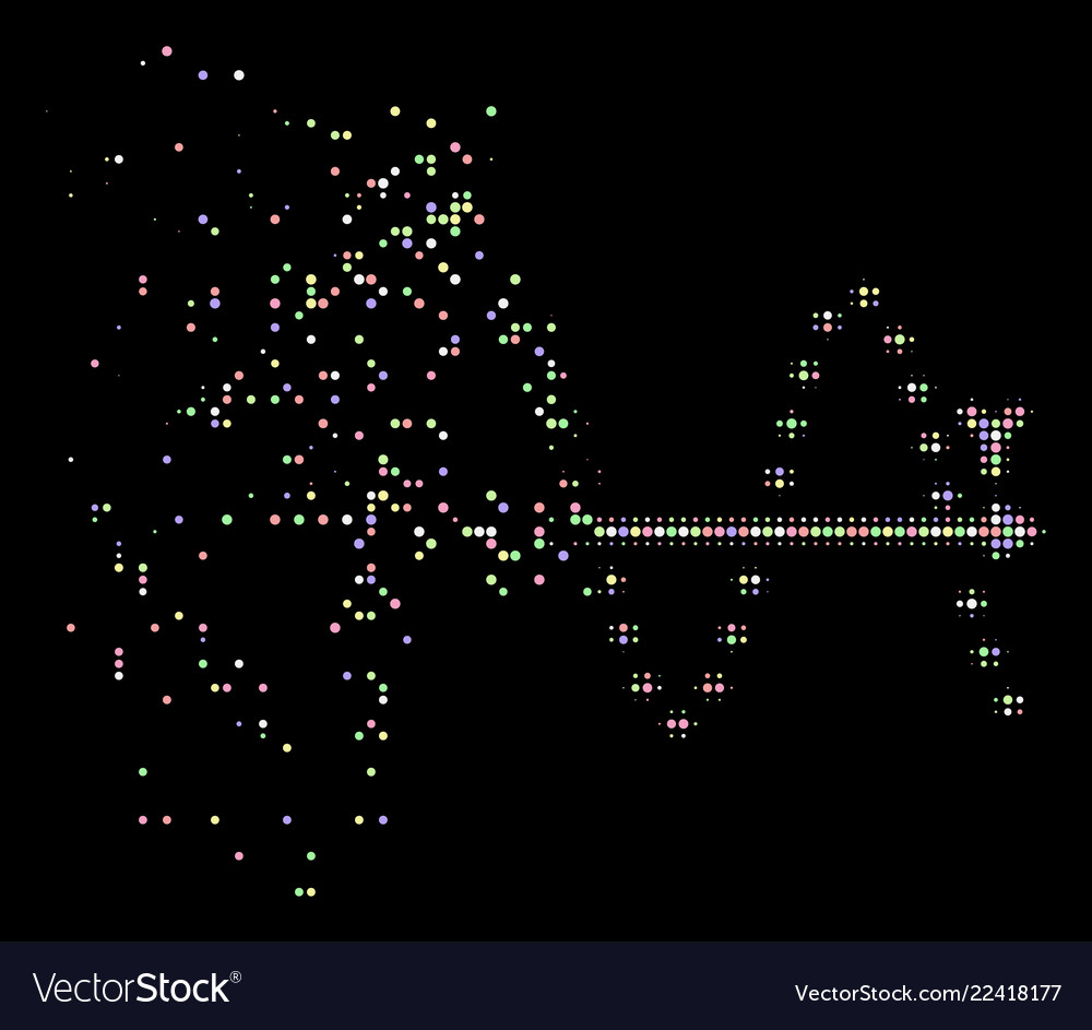 Light dissolving dot halftone dotted sine plot vector image Light dissolving dot halftone dotted sine plot