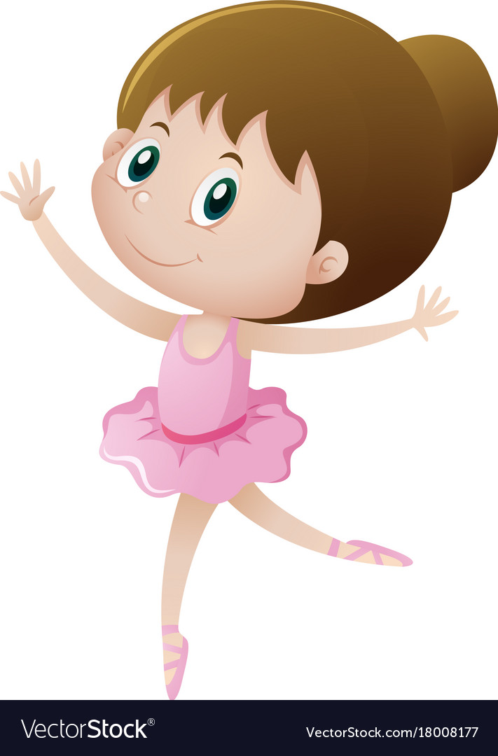 Little girl in pink dancing ballet Royalty Free Vector Image