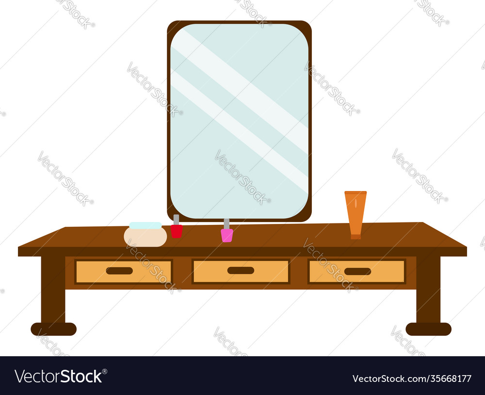 Makeup mirror on white background