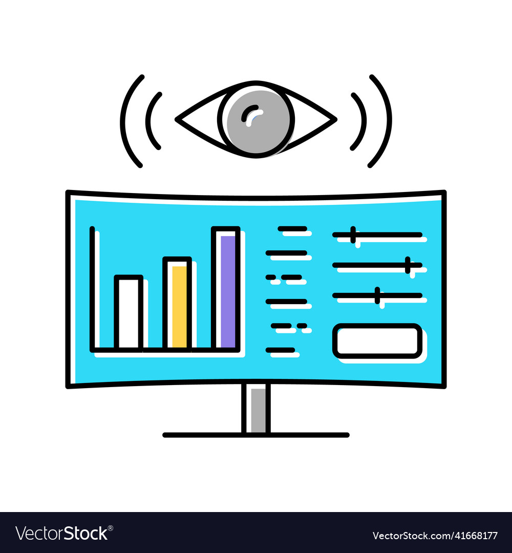 Monitoring system color icon vector image Monitoring system color icon