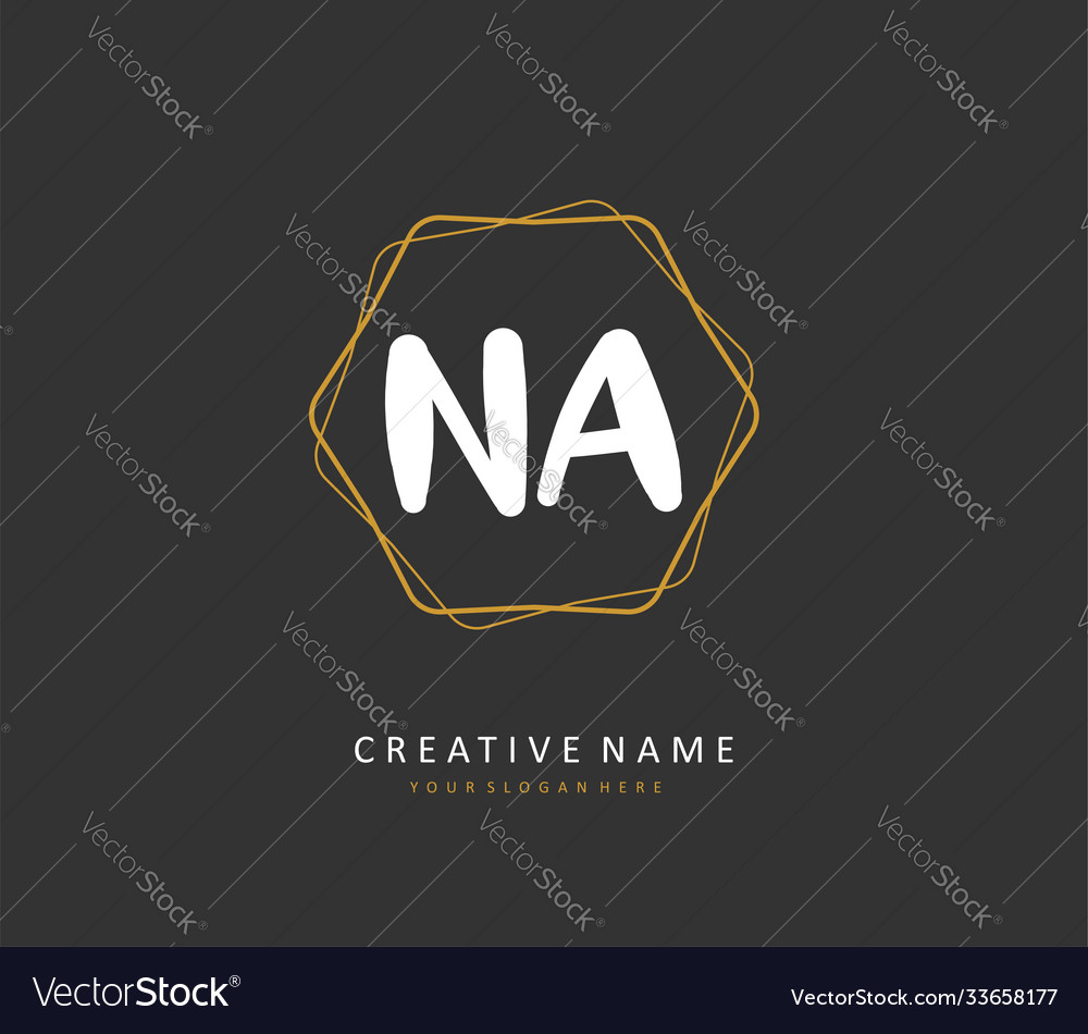 N a na initial letter handwriting and signature Vector Image