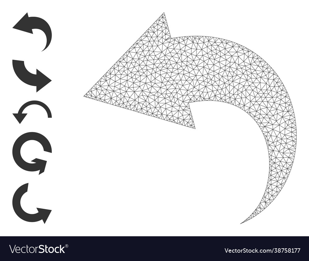 Polygonal mesh undo icon with simple glyphs