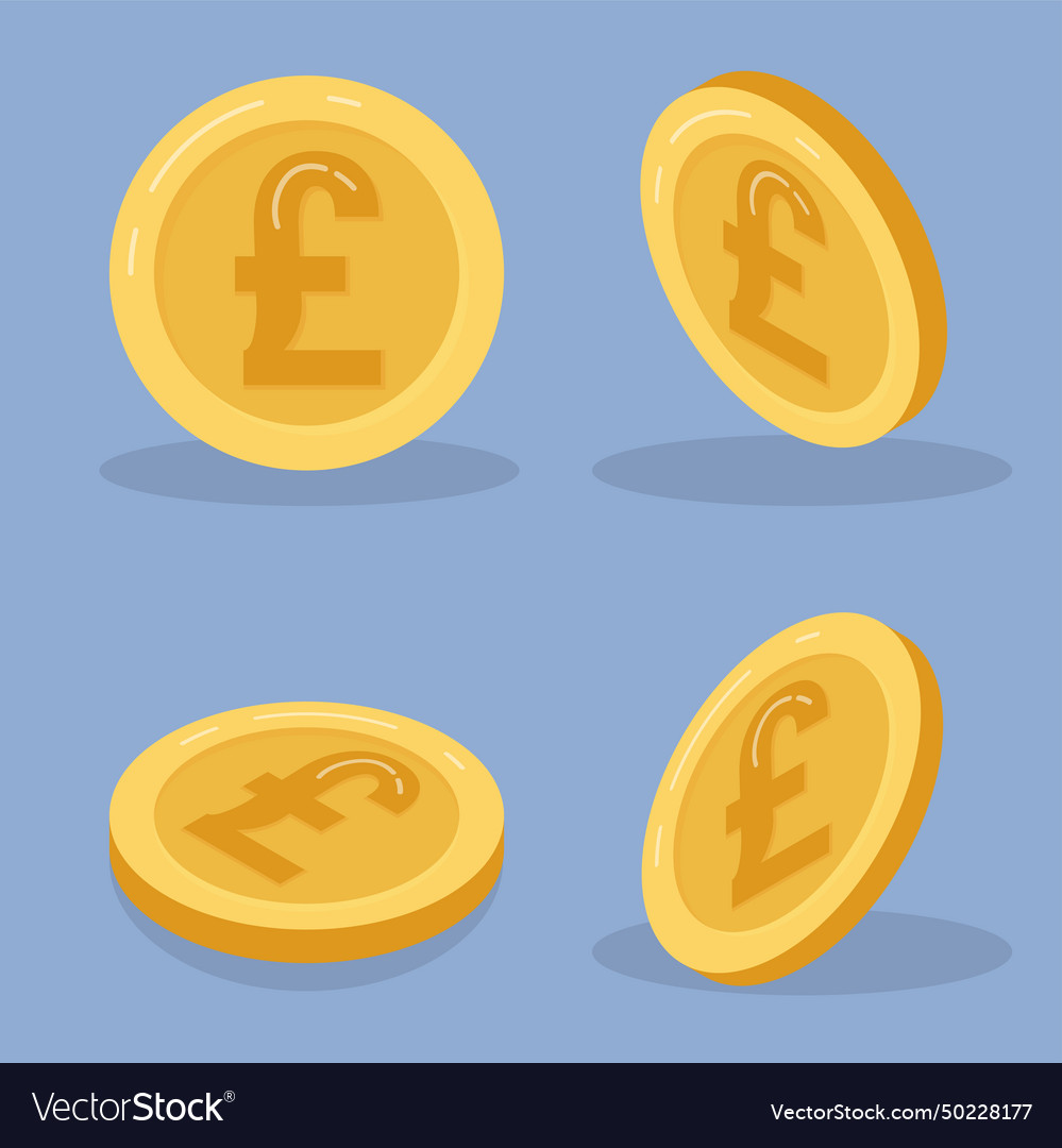 Pound sterling coin Royalty Free Vector Image - VectorStock