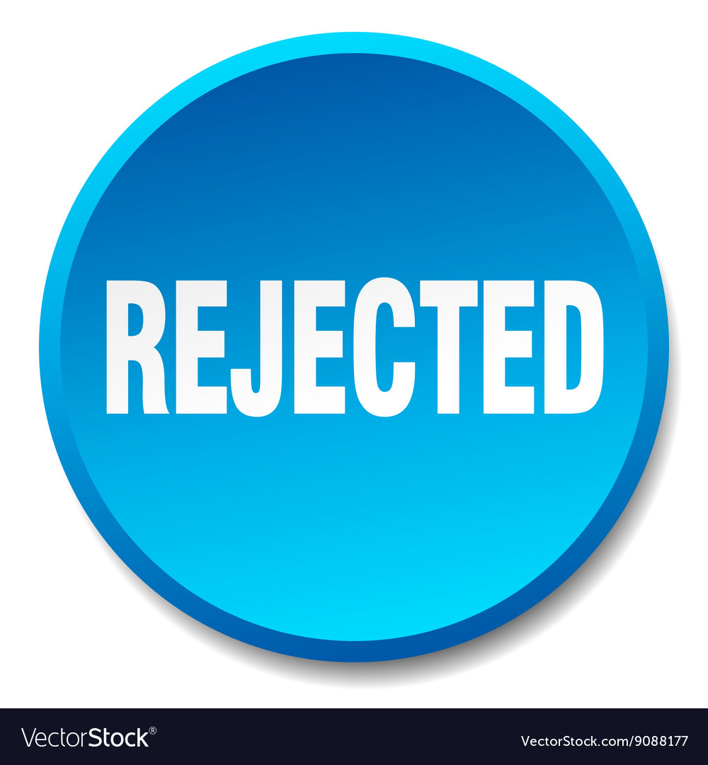 Rejected blue round flat isolated push button