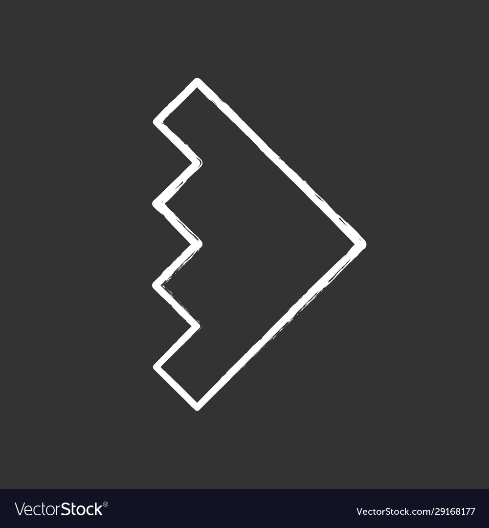 Rightward arrowhead chalk icon forward triangular vector image Rightward arrowhead chalk icon forward triangular