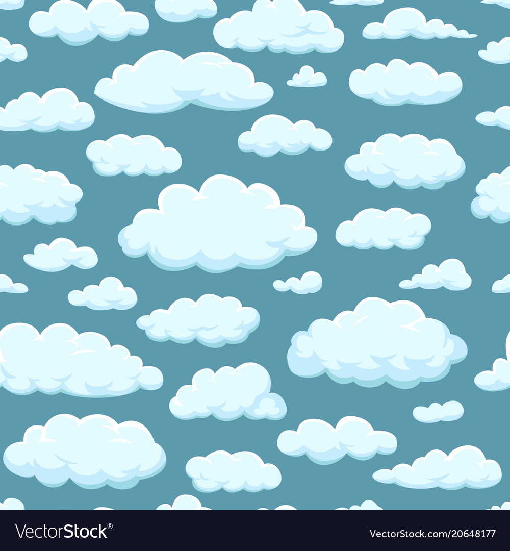 Seamless pattern clouds of different shapes in Vector Image