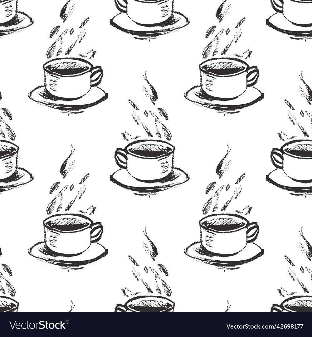 Seamless pattern with sketch style hand vector image Seamless pattern with sketch style hand