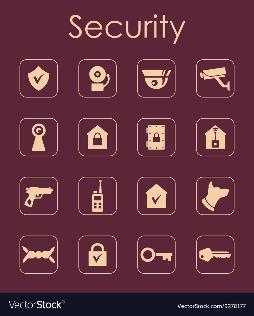 Set of security simple icons