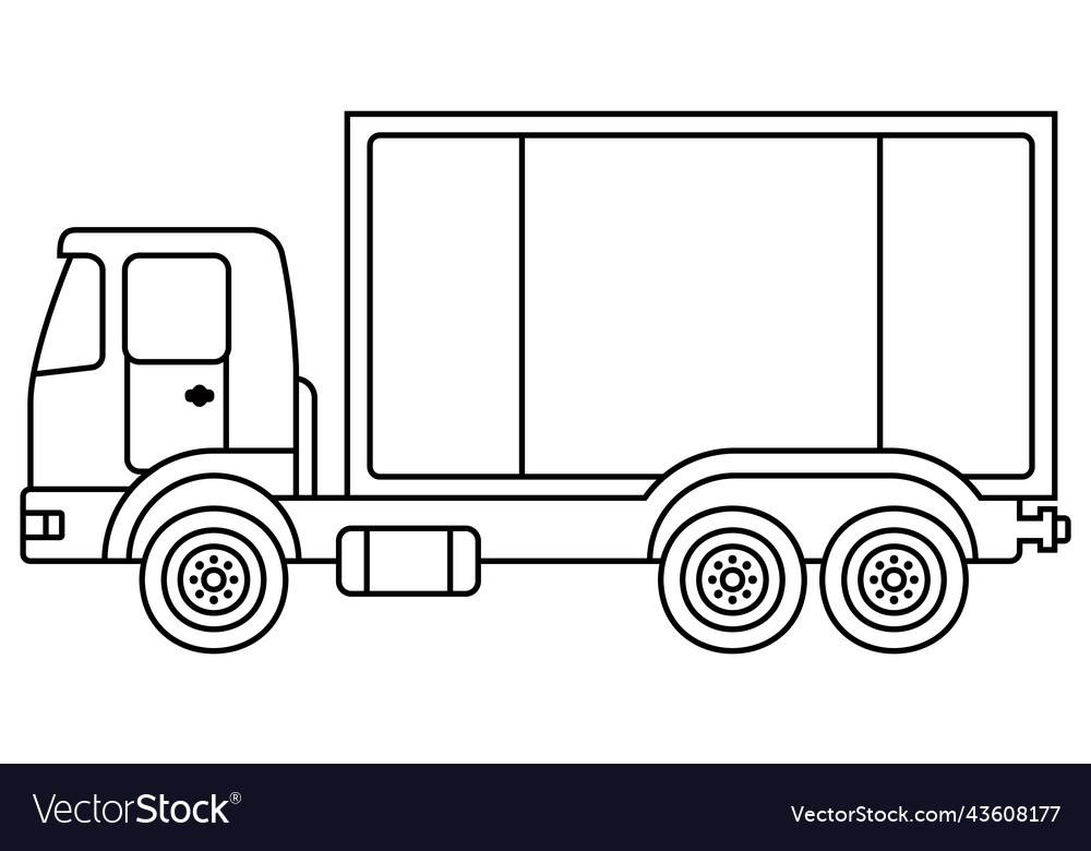 Truck linear icon cargo delivery Royalty Free Vector Image