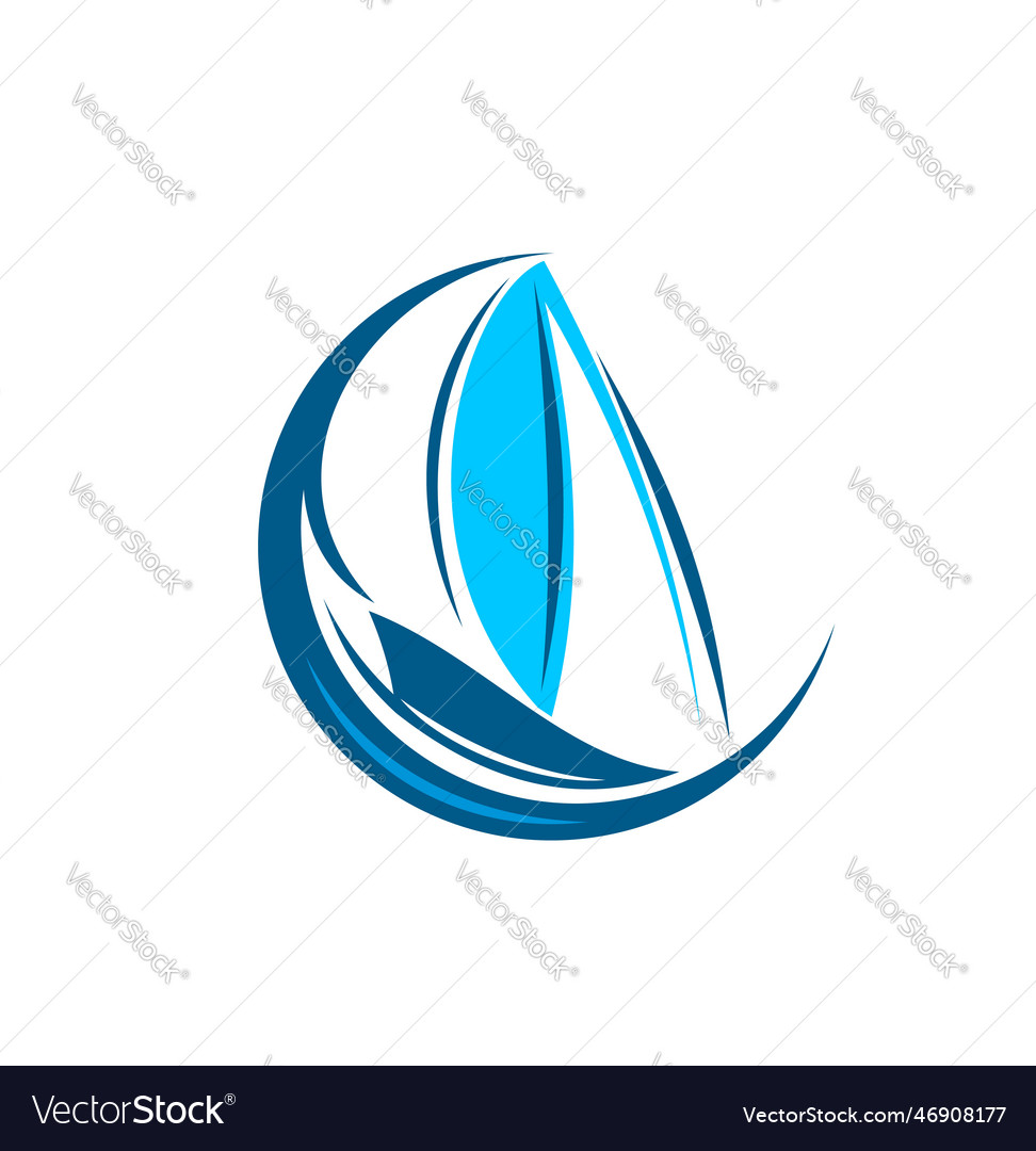 Yacht boat icon sailboat or yachting club emblem Vector Image