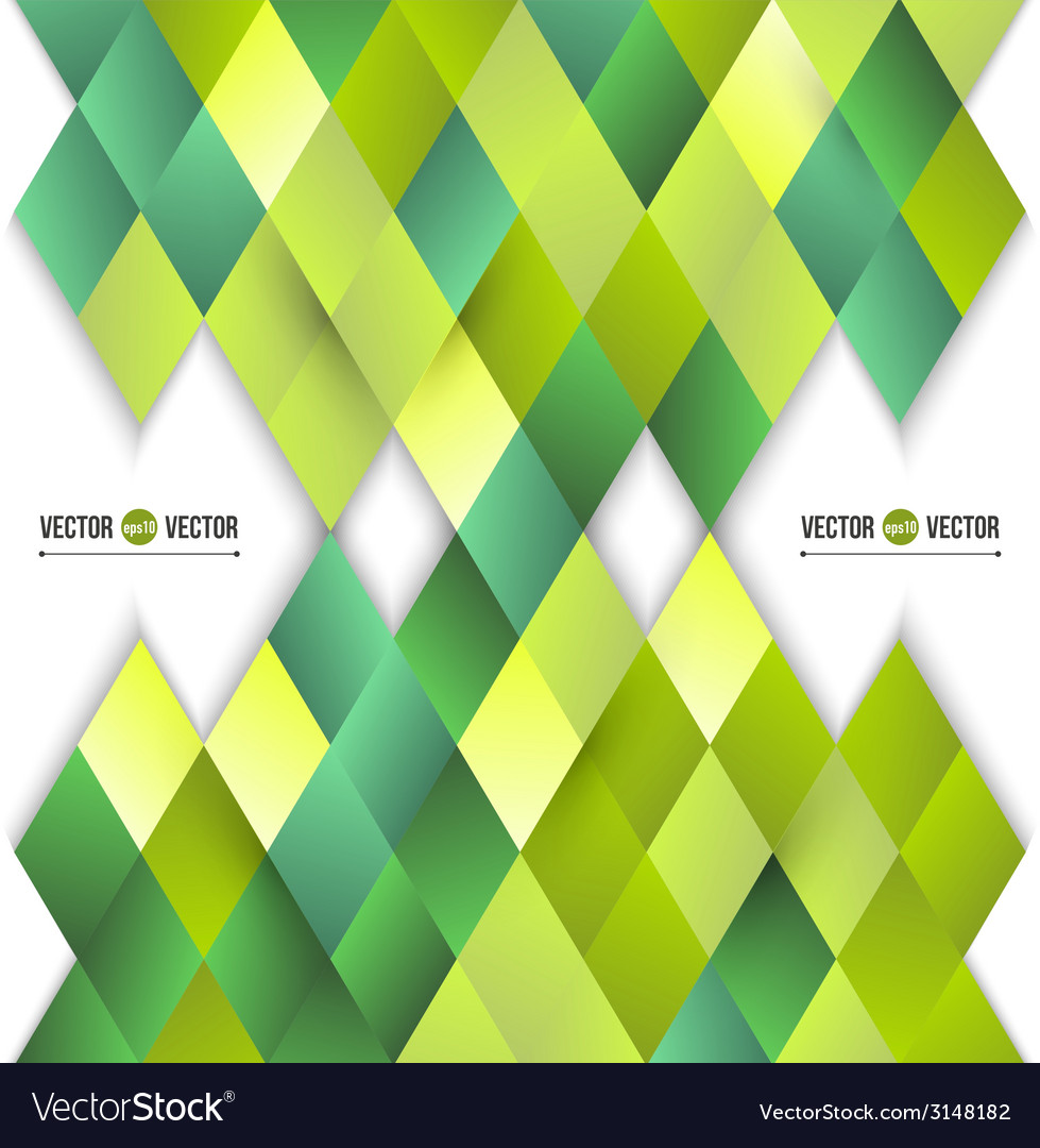 Abstract background yellow and green diamonds Vector Image