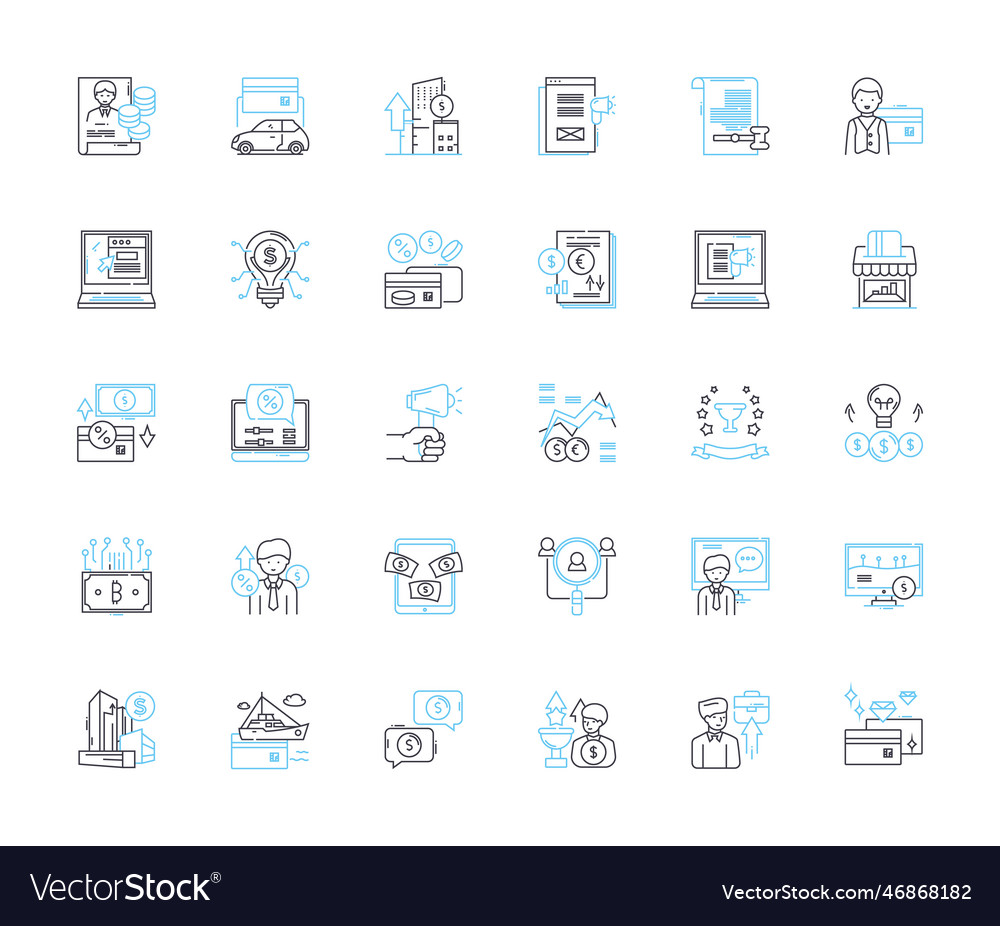 Account control linear icons set security