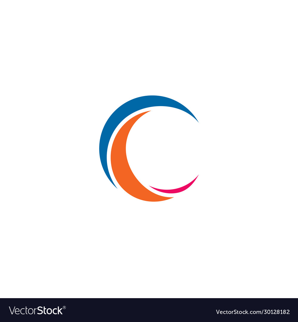 C letter initial icon logo design template