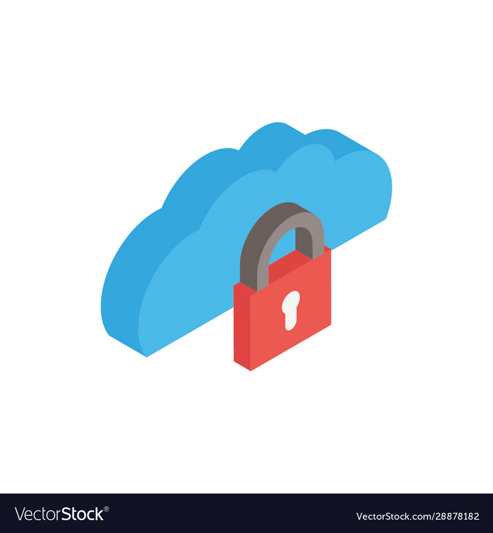 Cloud computing with padlock icon Vector Image Cloud computing with padlock icon