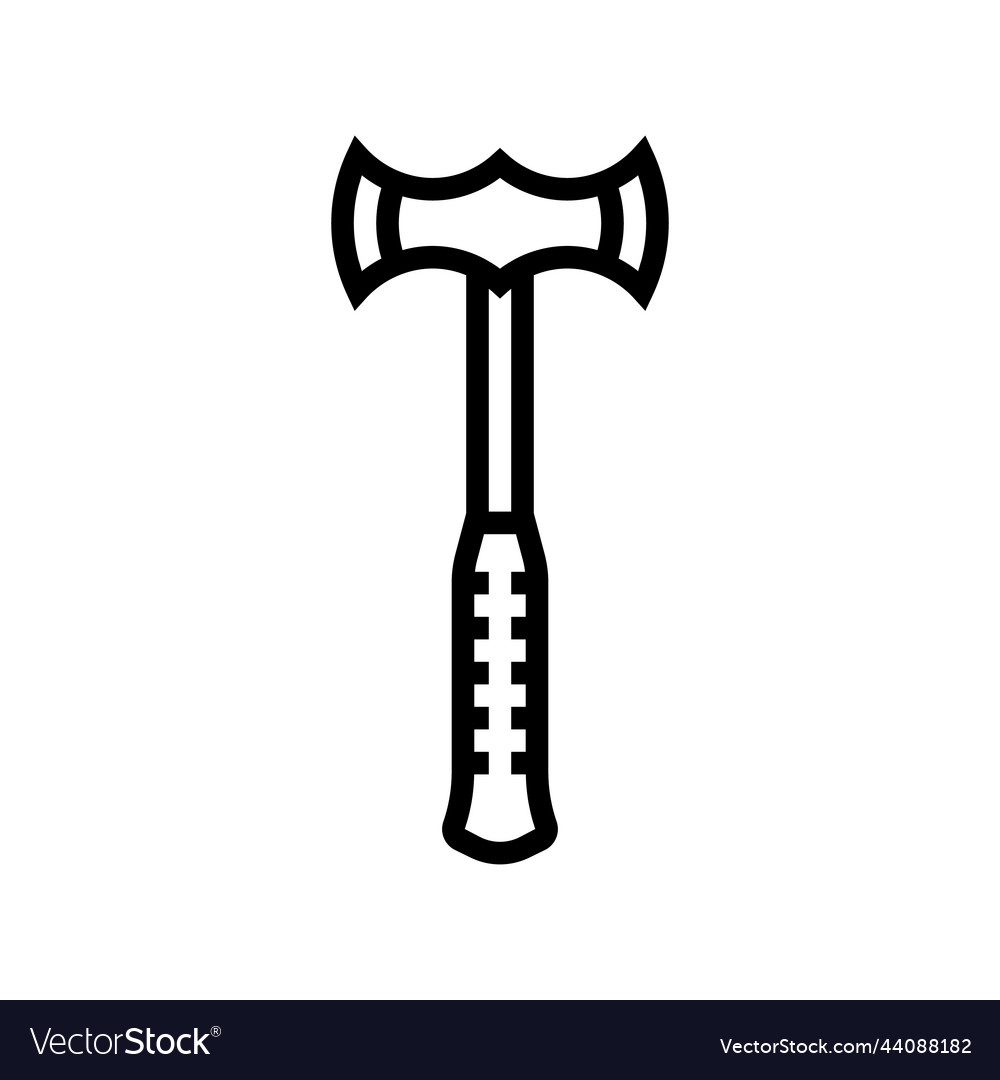 Double bit axe weapon line icon
