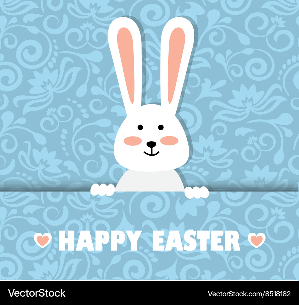 Easter card with a rabbit Royalty Free Vector Image