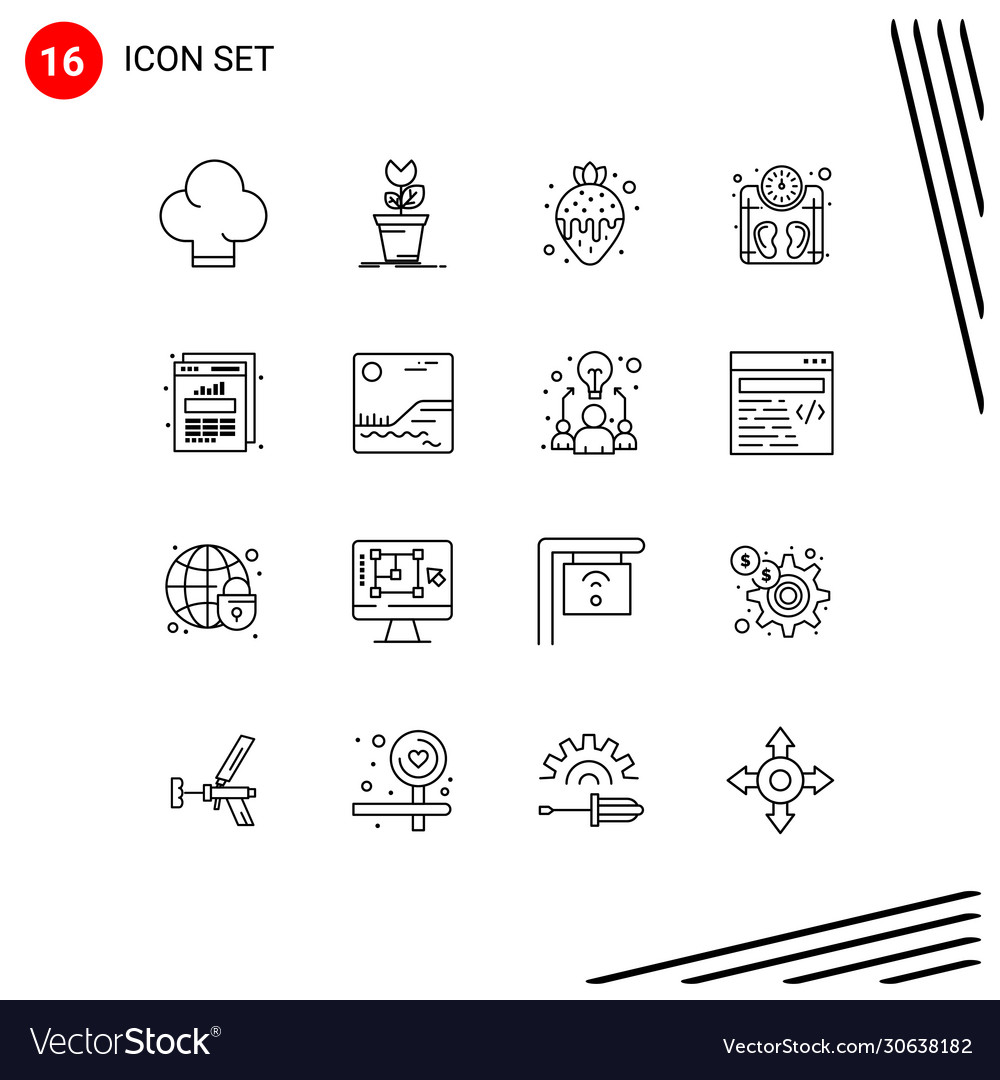 Editable line pack 16 simple outlines data
