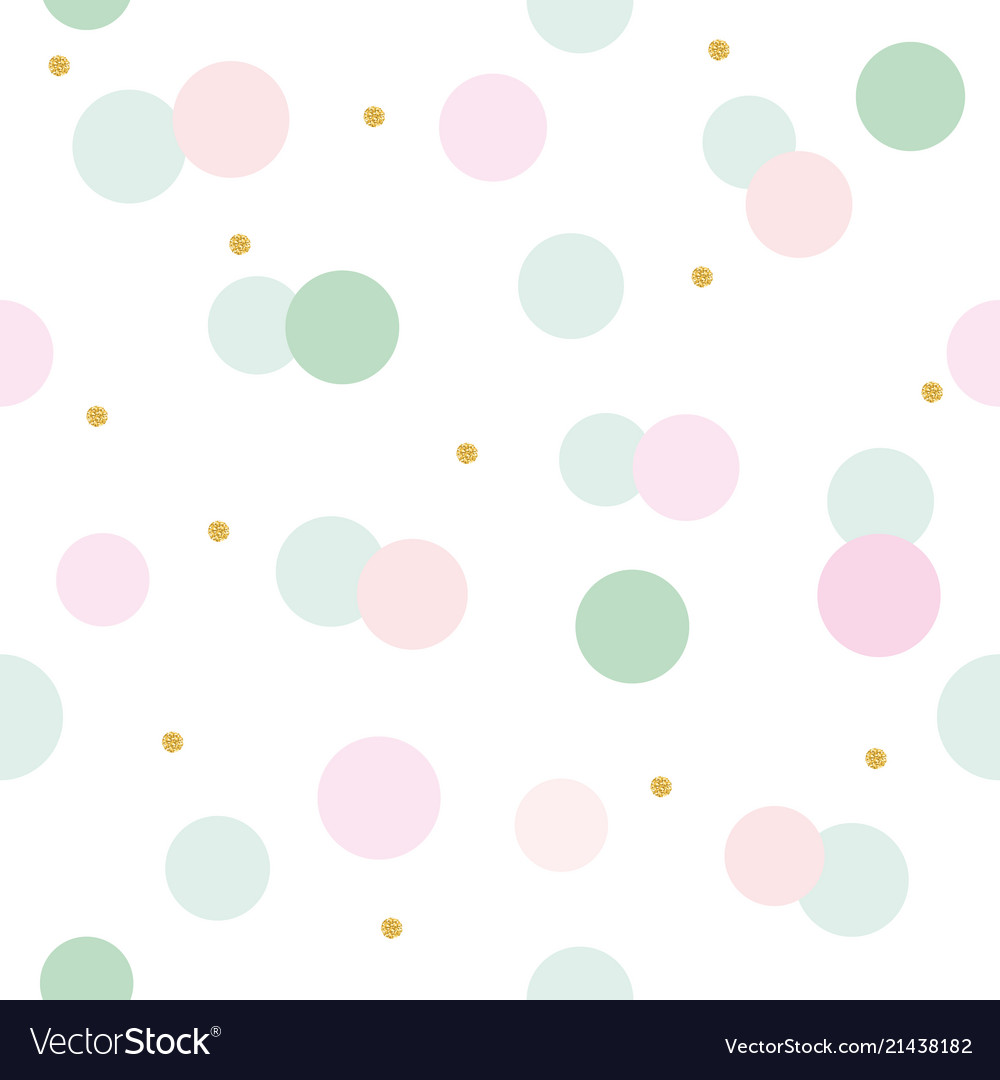 Glitter confetti polka dot seamless pattern