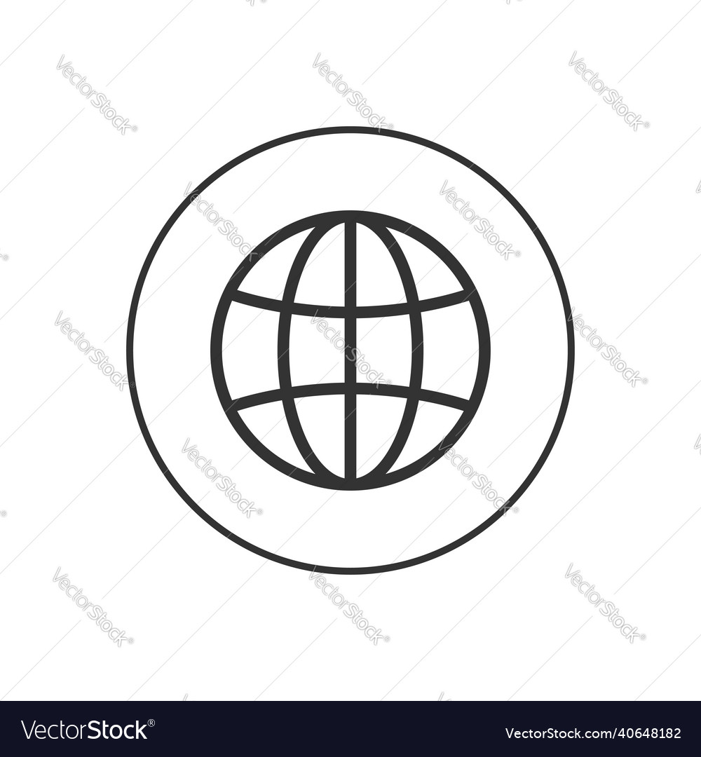 Globe icon earth sign world symbol Royalty Free Vector Image