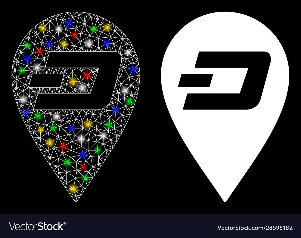 Glossy mesh network dash map marker icon Vector Image Glossy mesh network dash map marker icon