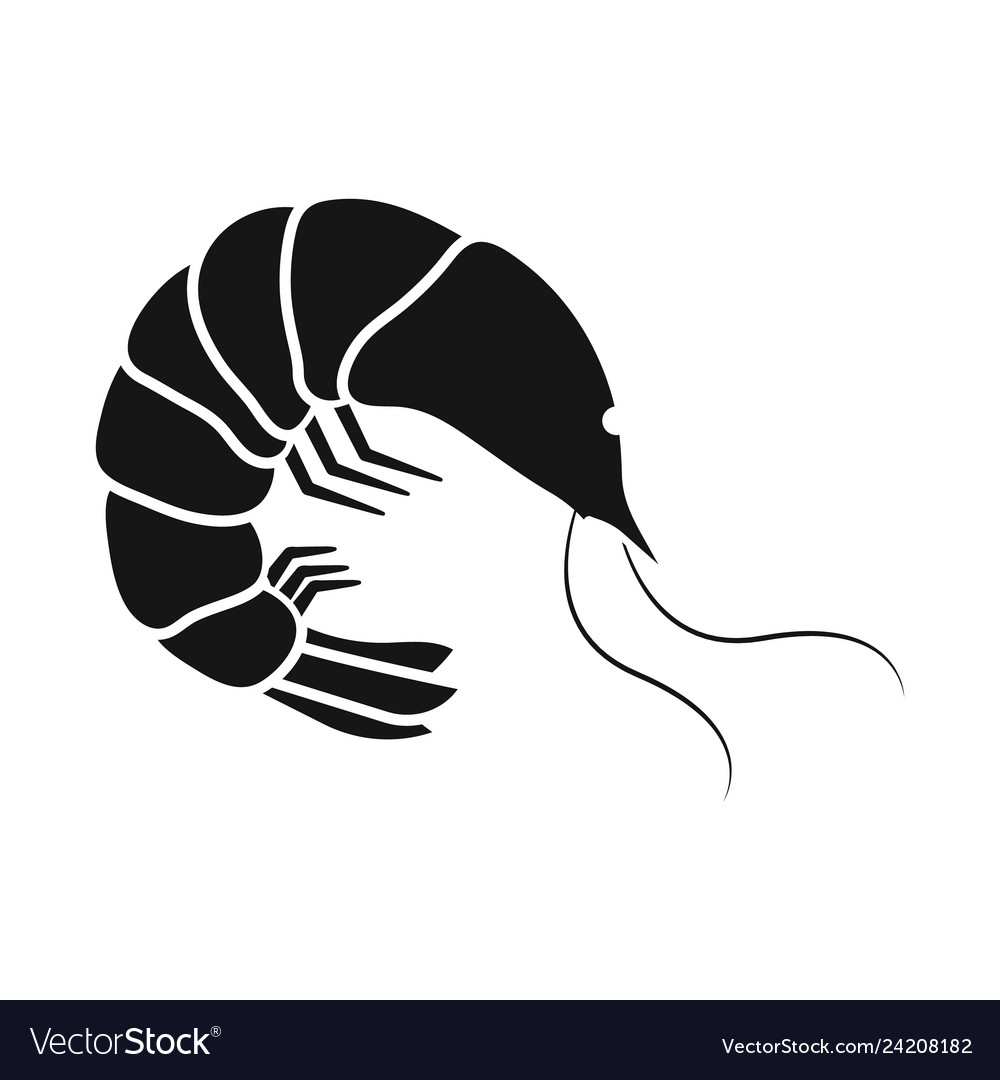 Isolated object of prawn and creature sign set