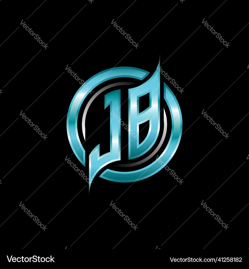 Jb initial monogram logo circle rounded Royalty Free Vector