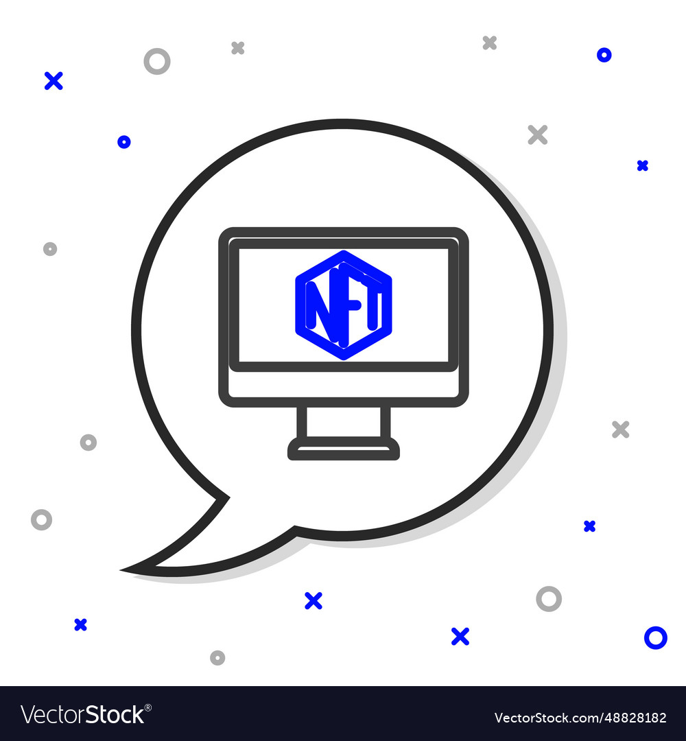 Line monitor with art store app icon isolated