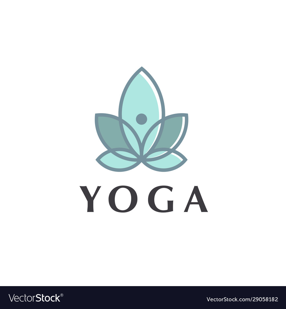 Lotus flower logo with human health spa harmony Vector Image