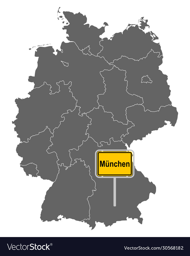 Map Germany With Road Sign Munich Vector 30568182 