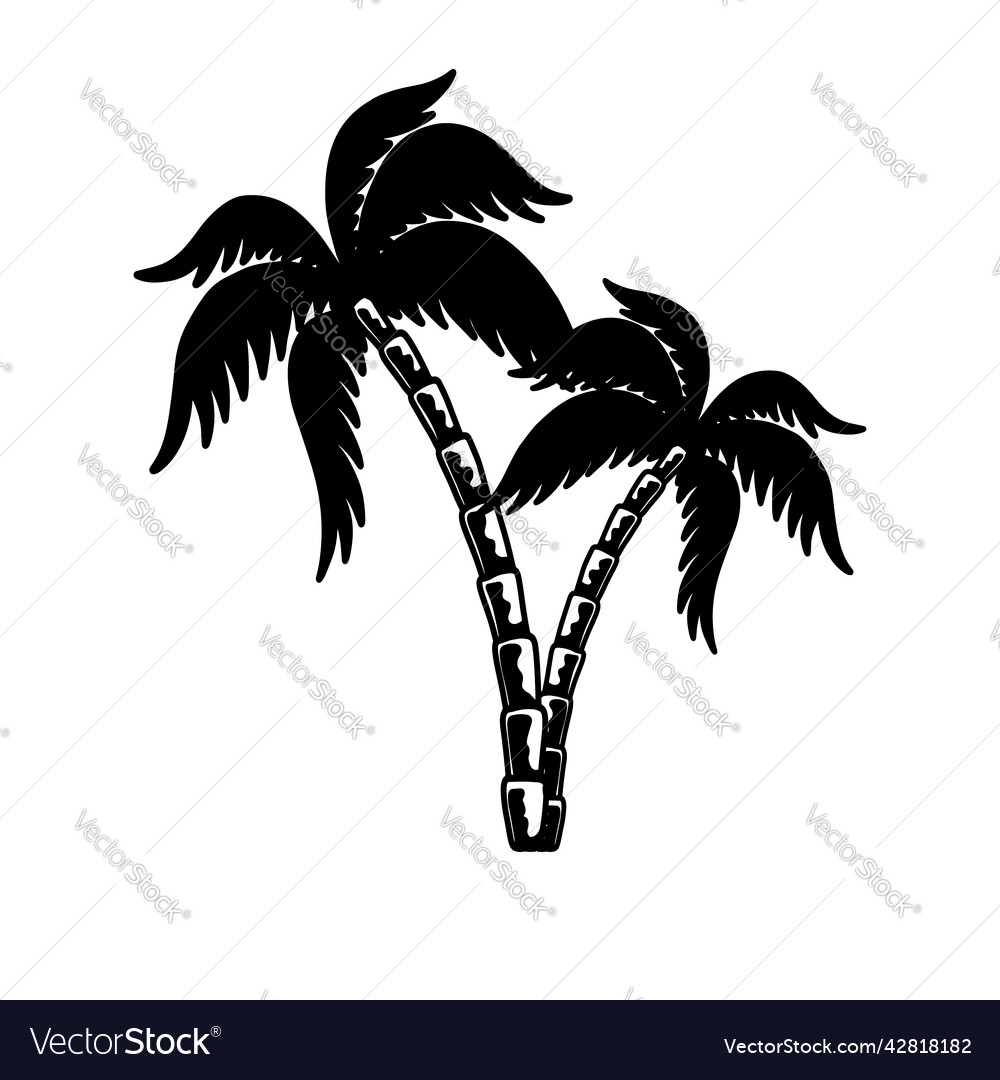 Palm in tattoo style summer theme design element Vector Image