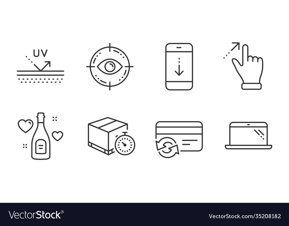 Scroll down delivery timer and eye target icons