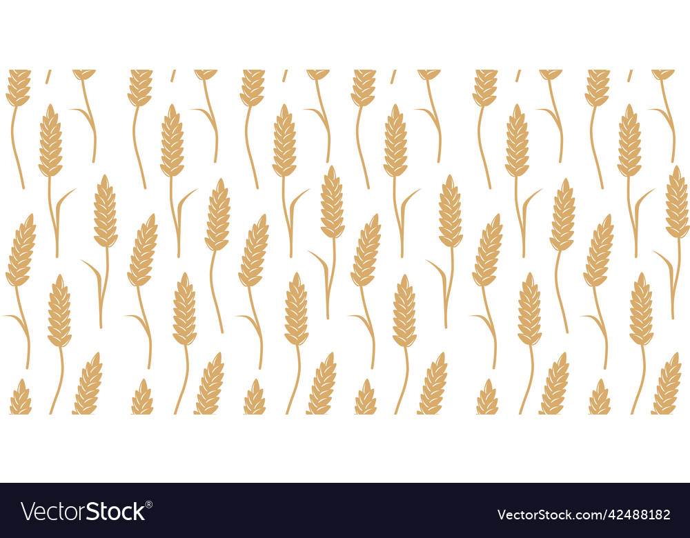 Seamless pattern with wheat field