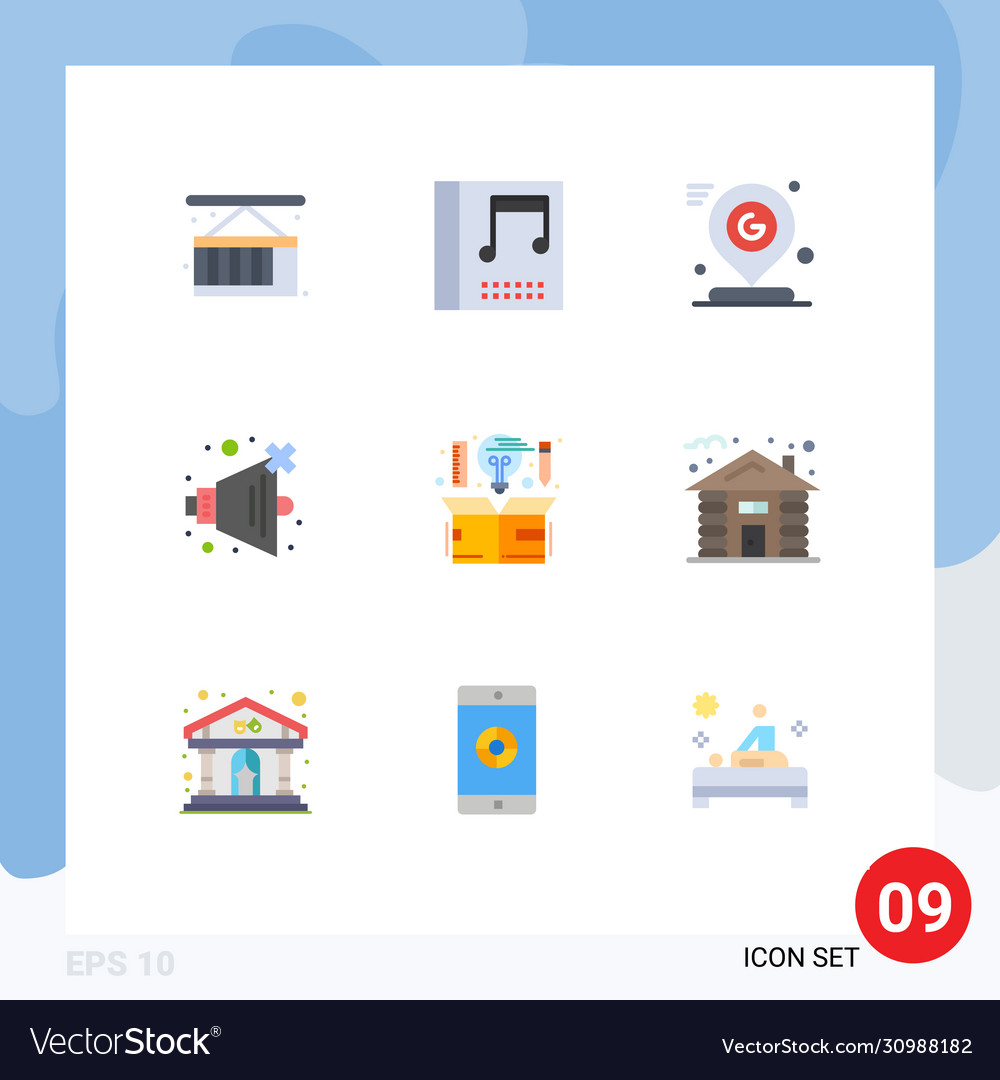 Set 9 flat colors on grid for design computer