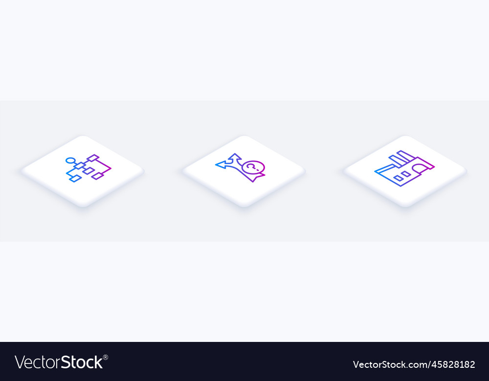 Set isometric line hierarchy organogram chart vector image Set isometric line hierarchy organogram chart