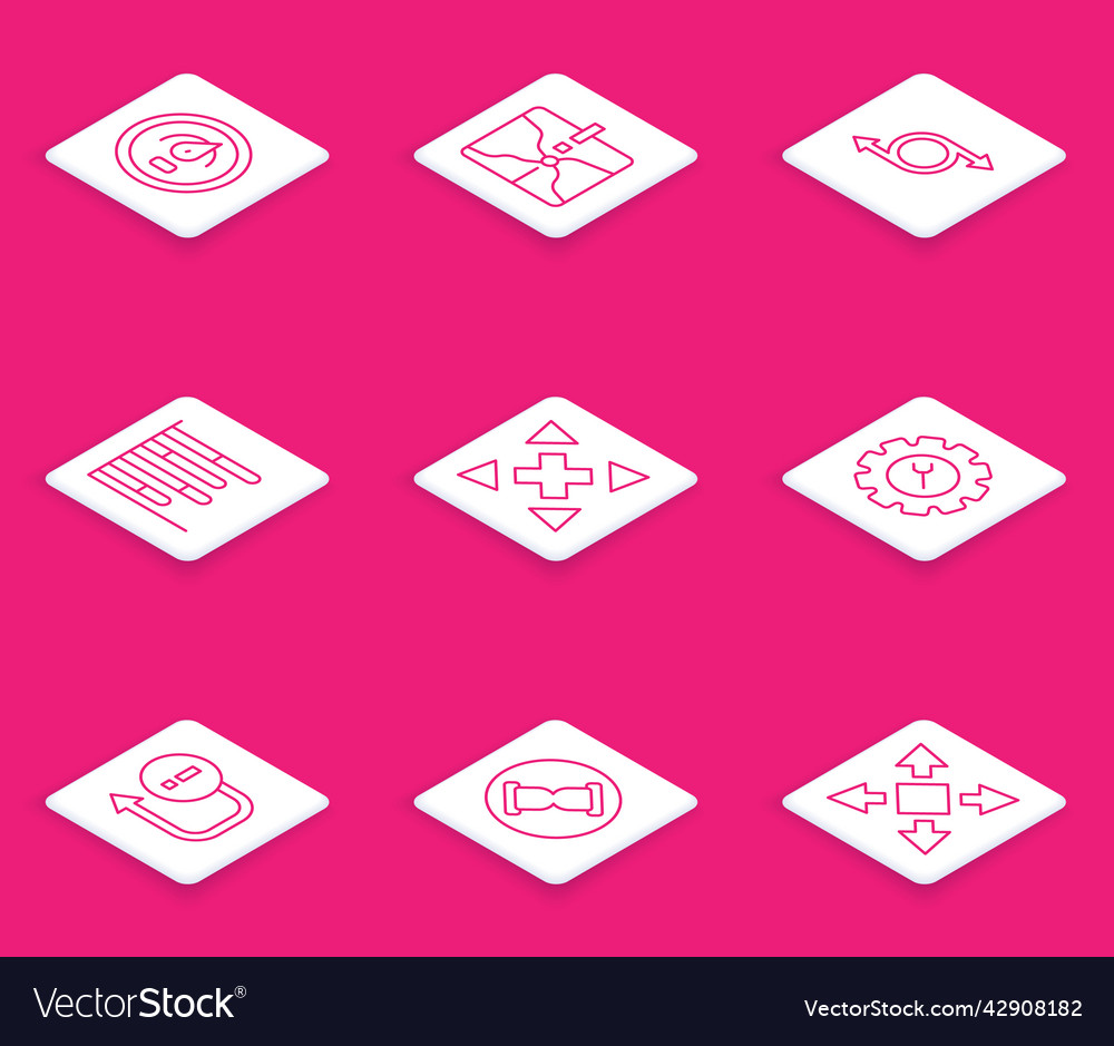 Set line digital speed meter intersection point vector image Set line digital speed meter intersection point