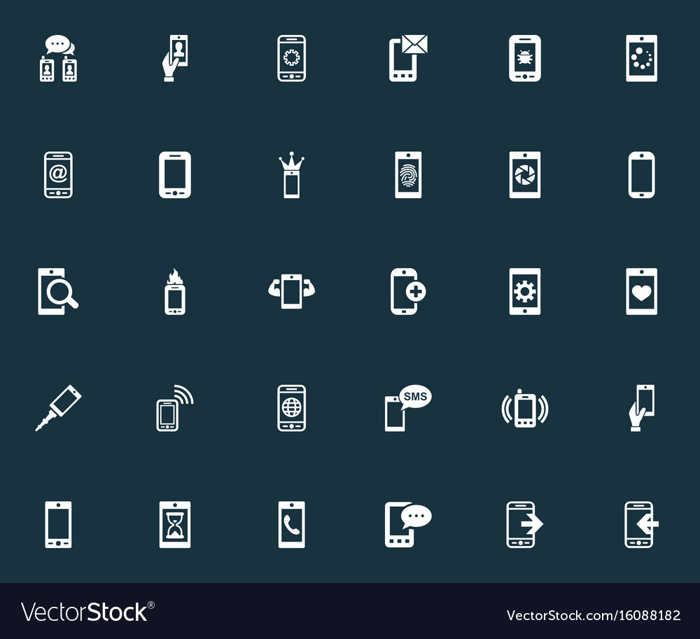 Set of simple mobile icons