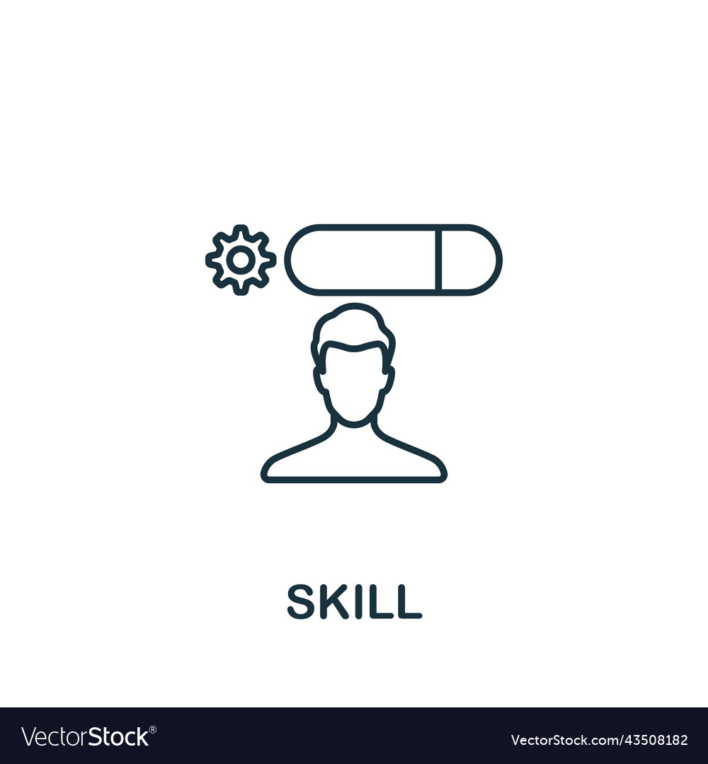 Skill icon monochrome simple brain process vector image Skill icon monochrome simple brain process