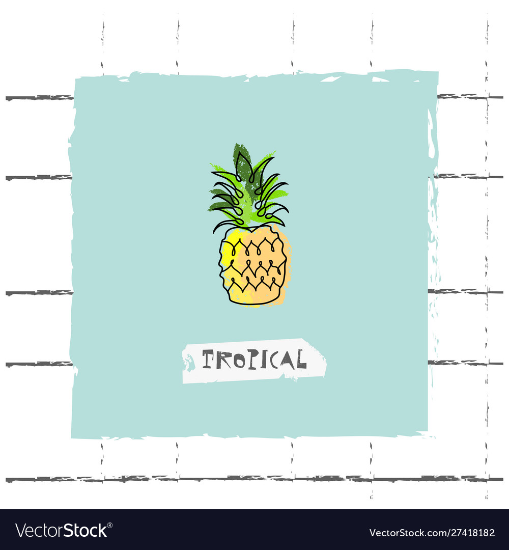 Summer cartoon doodle hand drawn tropical vector image Summer cartoon doodle hand drawn tropical
