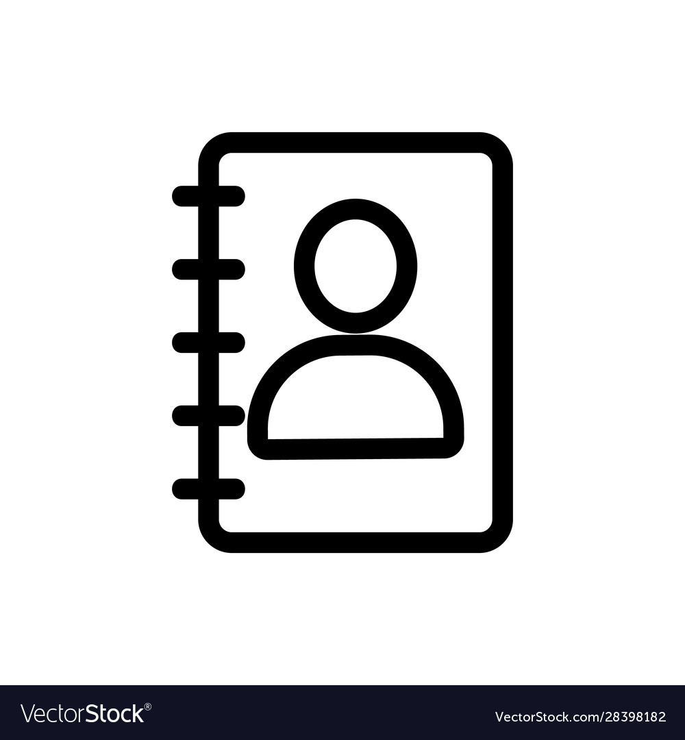User notepad icon isolated contour symbol